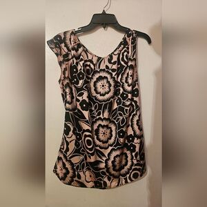 Worthington Black and Pink Floral Blouse